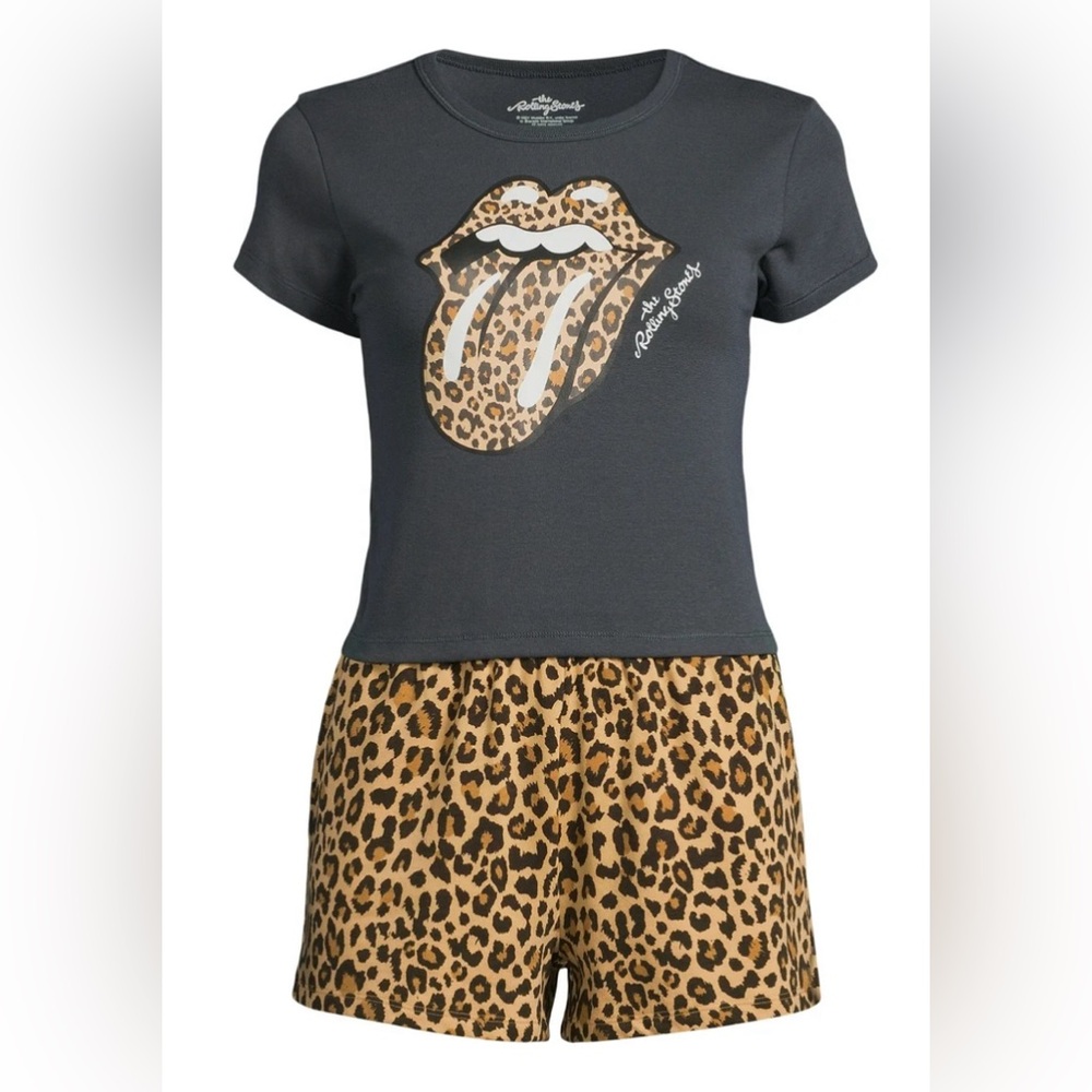 NWT Rolling Stones Juniors Graphic T-Shirt and Shorts Set, 2-Piece